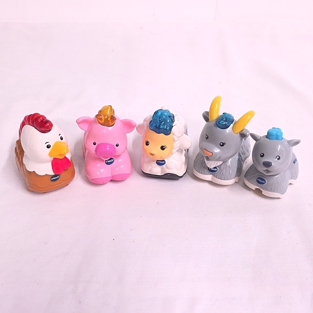 Vtech GoGo Smart Farm 5pc Set Rooster Pig Sheep Goat w/ Kid Learning Toddler Toy